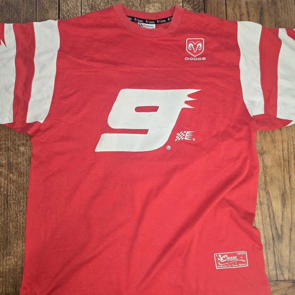 Kasey Kahne #9 Men's Chase Authentics Jersey Red Shirt Sz Large Nascar Enumclaw